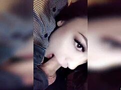 My ex shoots cum inside my mouth again during blowjob.