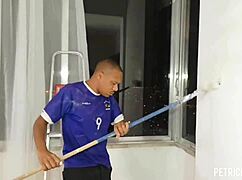 Feeling The Passion With The Gifted Painter's 25cm Cock