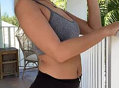 Asian Latina Luna Luxe Shaves Her Ass And Masturbates Outdoors On Balcony In Softcore Solo Smoking Session