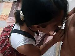 Amateur Couple in POV Blowjob and Doggystyle Creampie