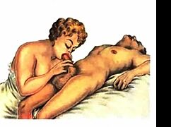 Vintage erotic illustration from retro comic cartoon