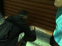 Wife gives in to friend in store, gets cock and cum on Halloween