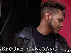 this babe in stockings is getting double penetrated in a wild orgy with anal and blowjobs