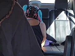 she spreads her brown thick legs wide for bbc in the parking lot, homemade milf action