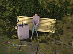 Asian Babe Rocks Fishnet Corset in Porn Game