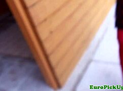 Euro girl next door bent over for quick cash