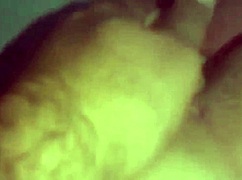 the little whore's pink pussy gets fucked by a big monster cock in anal sex.