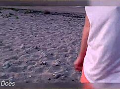 big tits flashing at sunset in public