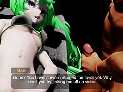 Miku dominates casting couch with intense blowjob action in 3D anime part 2