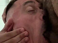 in slow motion, he gags on that hairy deepthroat