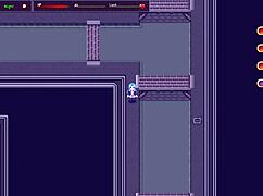 Horny slut exposes herself in class during hentai gameplay