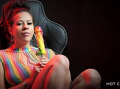 Sexy latina sucks huge dick lollipop and makes you cum with dirty talk!