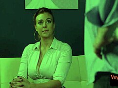 Mean British Babe In Stockings Giving Handjob Instructions