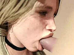 Blonde Girl Performs Oral On Large White Member