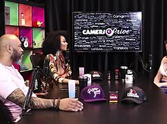 Beautiful Melissa Leal in sheer red see-through lingerie