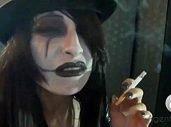 Goth Girl Shows Off Her Smoking Style