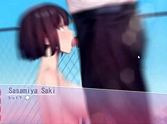 hgame schoolgirl gives blowjob and masturbates