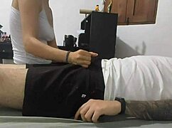 Latina Stepsister Surprises Resting Brother with Oral in Bedroom POV.