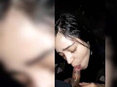 fat latina gives blowjob to friends on walk