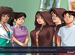 Summertime Saga Painting Two Cute Babes In Art Class