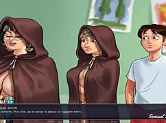 Summertime Saga Painting Two Cute Babes In Art Class