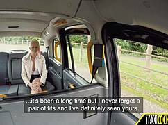 blonde mom with big tits gets horny in the taxi ride