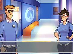 Tracer offers head in uncensored hentai parody