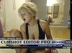 gorgeous webcam blonde with big tits rips clothes and masturbates in adorable striptease.