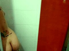 Spy on stepsister's big ass in shower