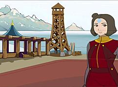 Busty Korra gives intriguing handjob in hentai adventure