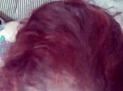 redhead friend sucks cock and gets cum on tits