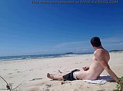 Hey, check out this beach jerk-off session! 😎