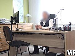 Sexy Blonde Milf Trades Sex For Cash In Office Casting