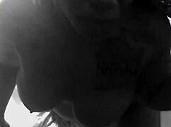 Ebony girl takes big black cock in POV blowjob scene