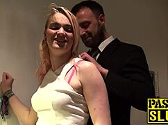 Watch This Young Blonde Slut Get Roughly Fucked and Bound by a Monster Cock!