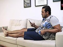 i hired a sexy brunette temp to fuck while wife is away, ripping clothes