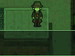 cute girl with small tits strips near men who don't notice in steam city detective story part 3