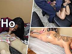i worship stephanie kim's tattooed ass in interracial femdom masturbation session