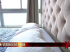 Muscular black man fucks skinny Venezuelan redhead in deepthroat