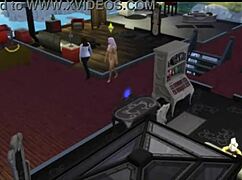 Seraphina chats with neighbor in Sims 4