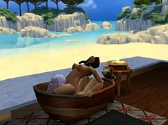 Seraphina chats with neighbor in Sims 4