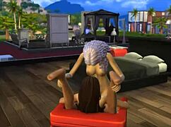 Seraphina chats with neighbor in Sims 4