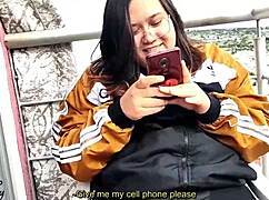 Latina Neighbors Watch Chubby Amateur Fuck Stepbrother Doggystyle on Balcony