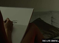 wow, my sexy blonde is watching her horny lesbian girlfriend touch herself!