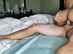 Jojo sucks big white cock rides big dick