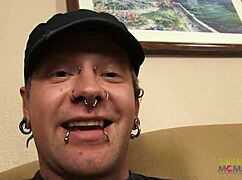 hardcore underground couple with tattoos and piercings fucks hard, getting creampie after deepthroat, blowjob, and fingering