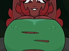 The zoologist engages in detailed masturbation with the huge tits, leading to a cumshot in this furry anime hentai scene.