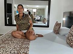 I'm taking my stepaunt, feeling the passion with this mature latina milf