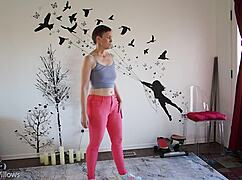 in this yoga lesson, the instructor guides the student through poses focusing on flexibility