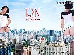 I'm stunned by this giant lady without panties strutting in the city, taller than King Kong, what a show!